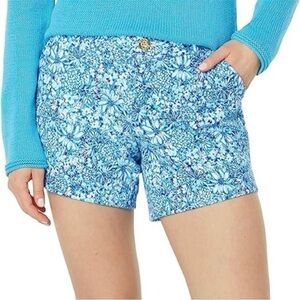 Lilly Pulitzer Callahan Shorts Blooming Together Cumulus Blue Size 0